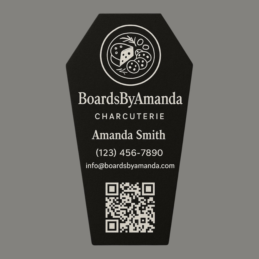 Custom Halloween Coffin Shape Business Cards