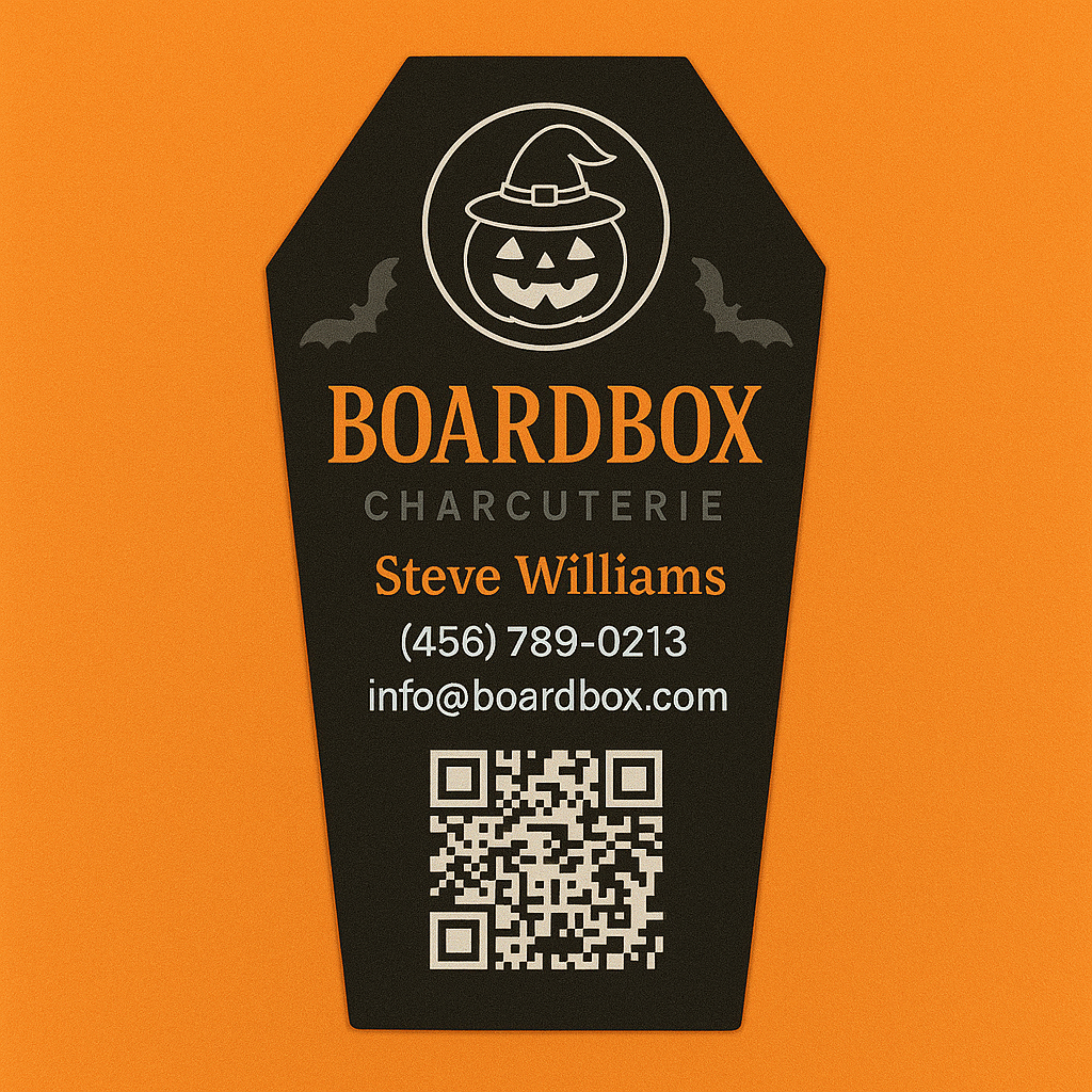 Custom Halloween Coffin Shape Business Cards