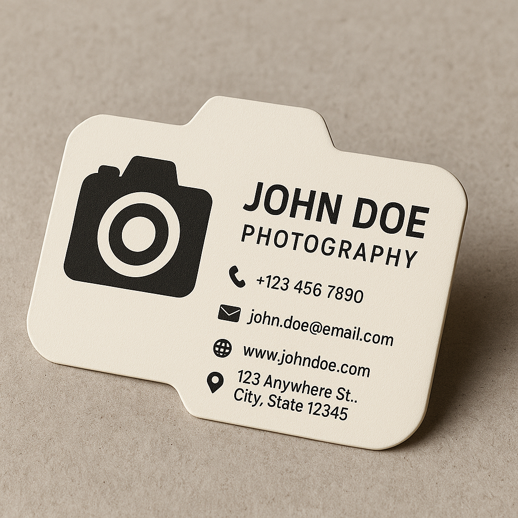 Custom Camera Shape Business Cards
