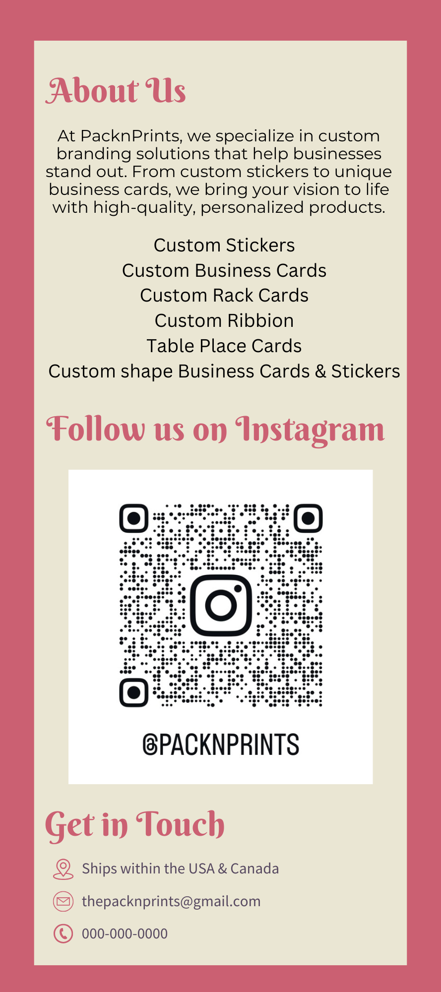 Rack Cards 4”x9”
