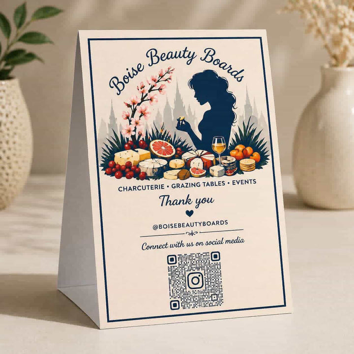 Custom Table Tent Cards | Foldable Display Cards for Restaurants &amp; Events