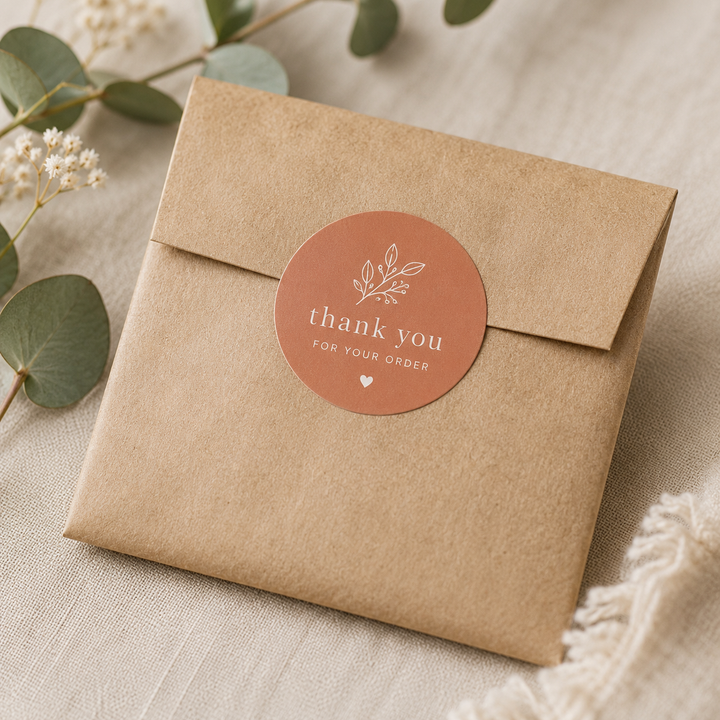 Kraft paper gift box with a &