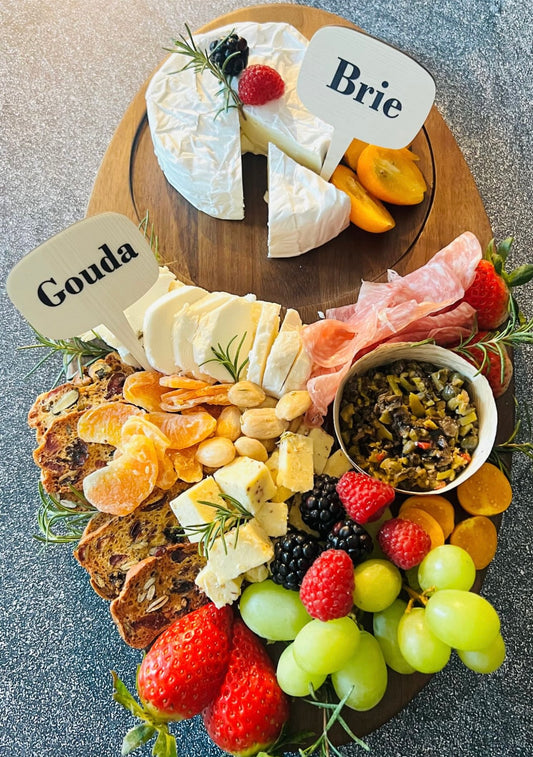 Wooden & Acrylic Cheese & Logo Pick Tags