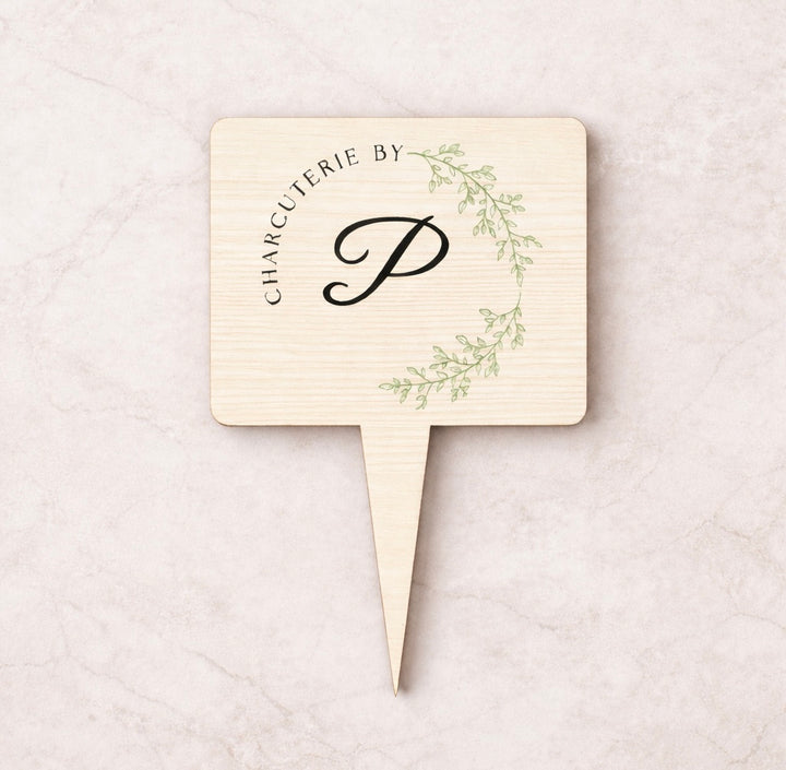 Custom Charcuterie Picks | Branded Wooden &amp; Acrylic Cheese Pick Tags