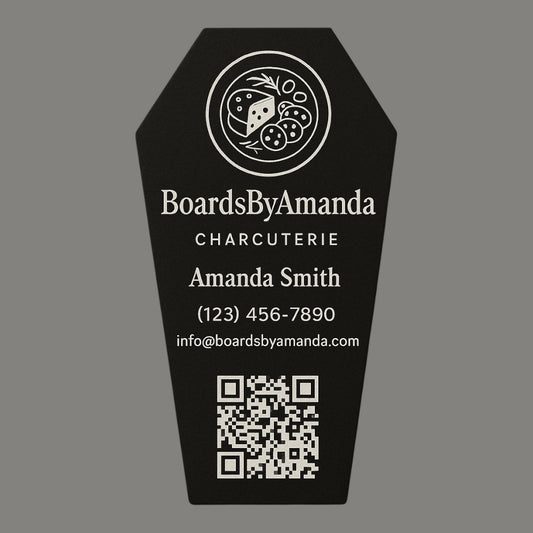 Custom Halloween Coffin Shape Business Cards