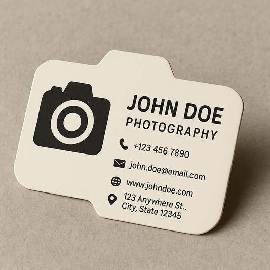 Custom Camera Shape Business Cards