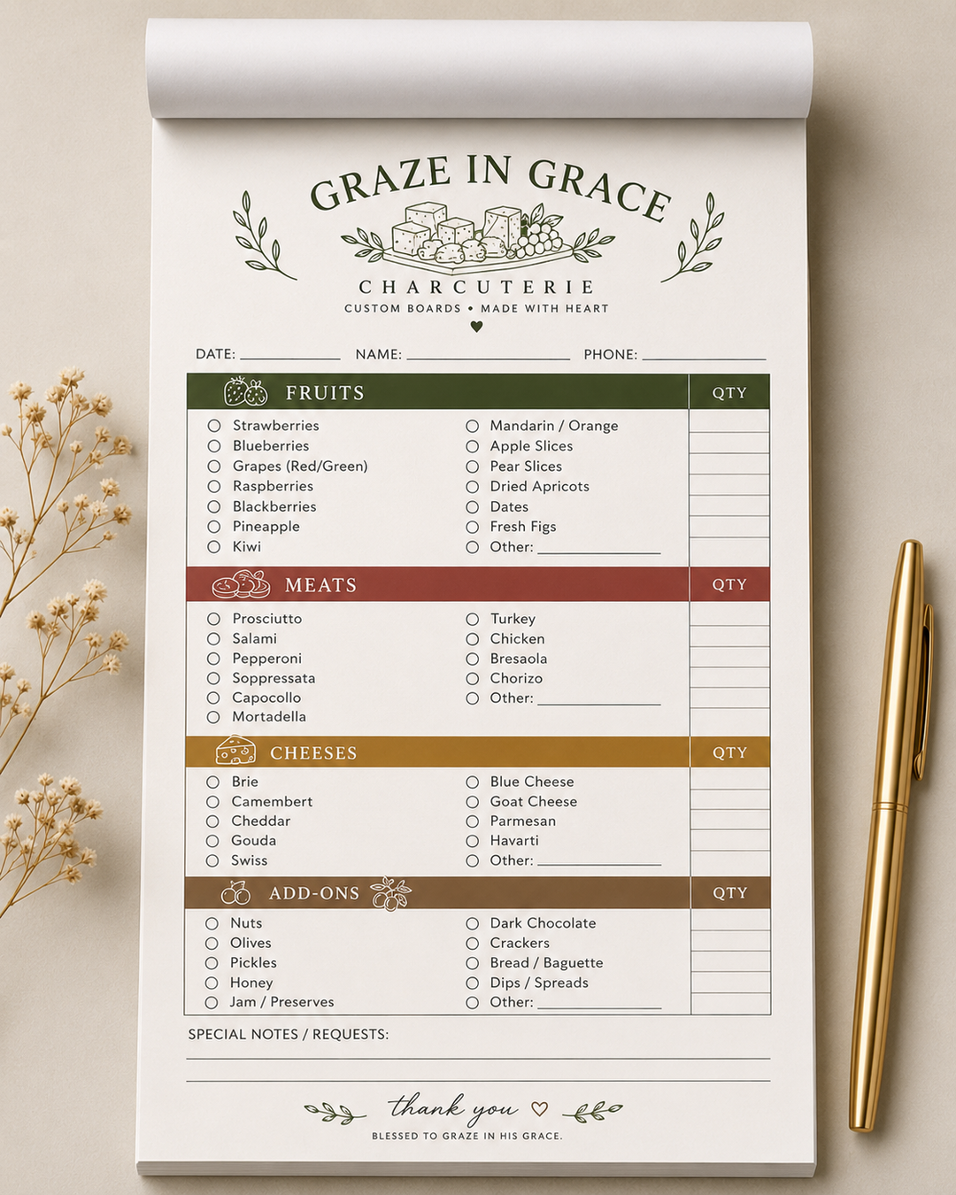 Custom Business Order Pad | Personalized Tear-Off Notepad with Your Logo | Custom Order Forms for Small Businesses