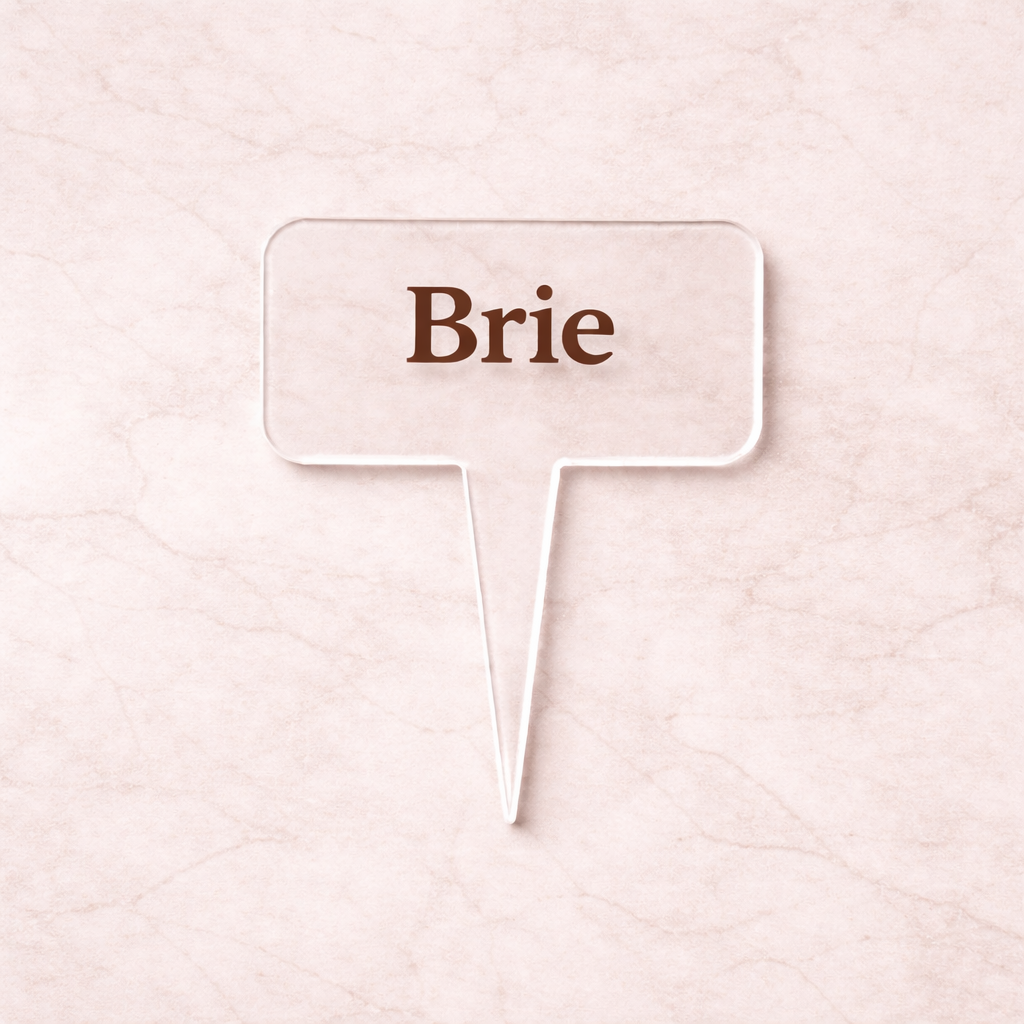 Custom Charcuterie Picks | Branded Wooden &amp; Acrylic Cheese Pick Tags