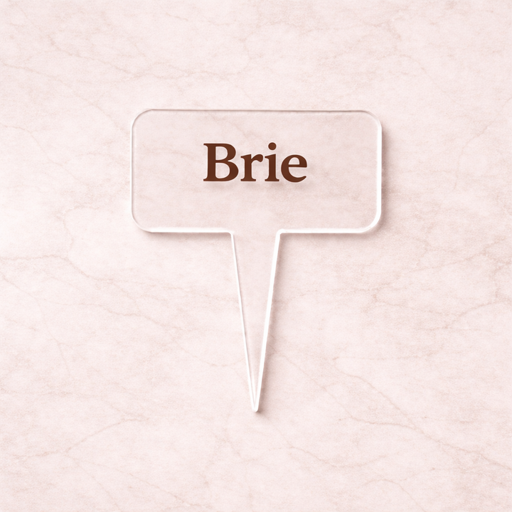 Custom Charcuterie Picks | Branded Wooden &amp; Acrylic Cheese Pick Tags
