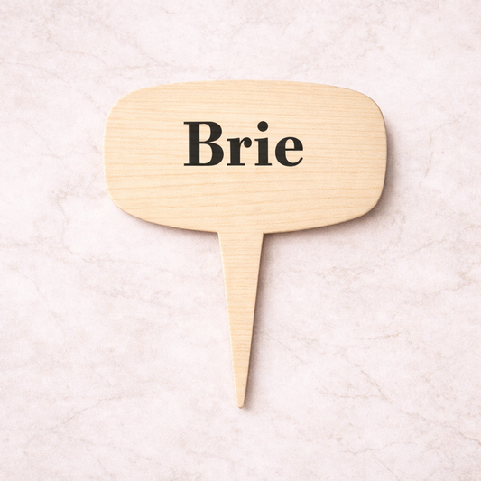 Wooden & Acrylic Cheese & Logo Pick Tags