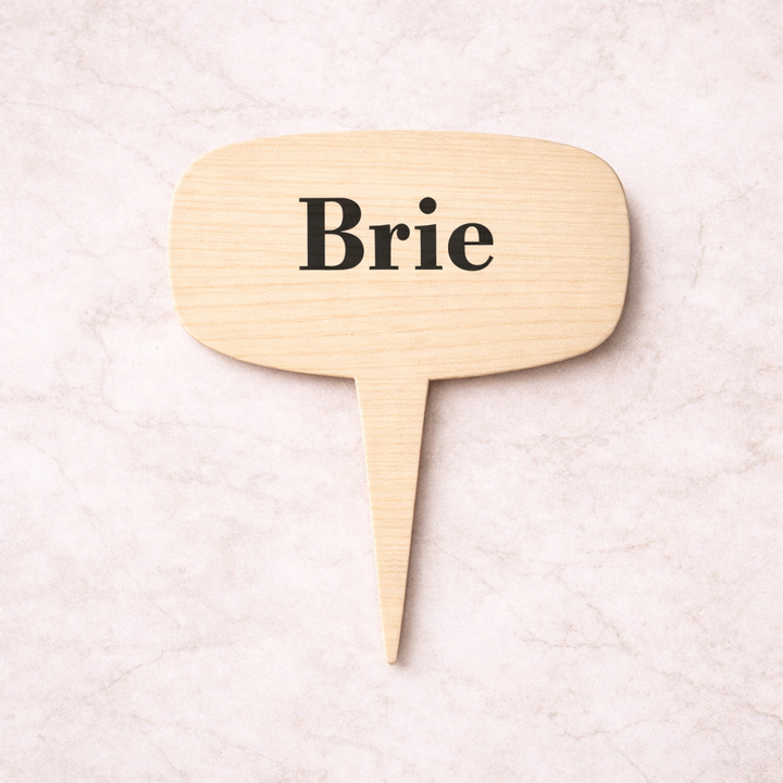 Custom Charcuterie Picks | Branded Wooden &amp; Acrylic Cheese Pick Tags