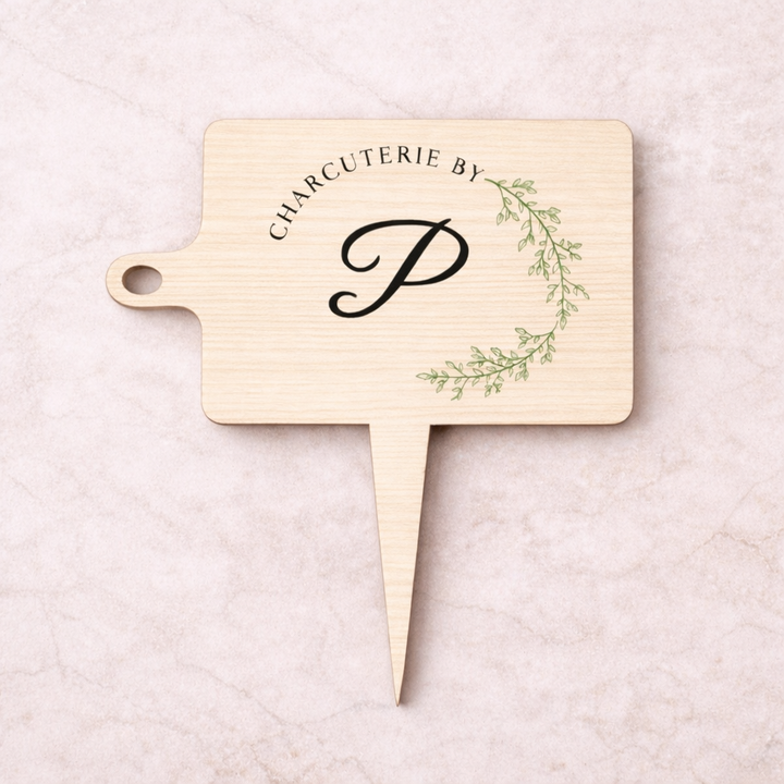 Custom Charcuterie Picks | Branded Wooden &amp; Acrylic Cheese Pick Tags