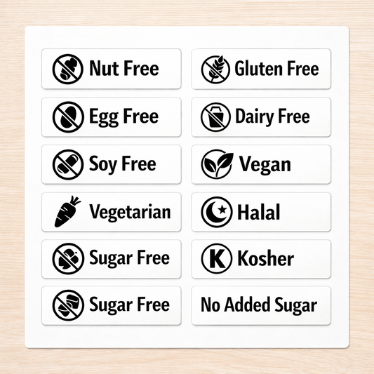 Custom Dietary Stickers