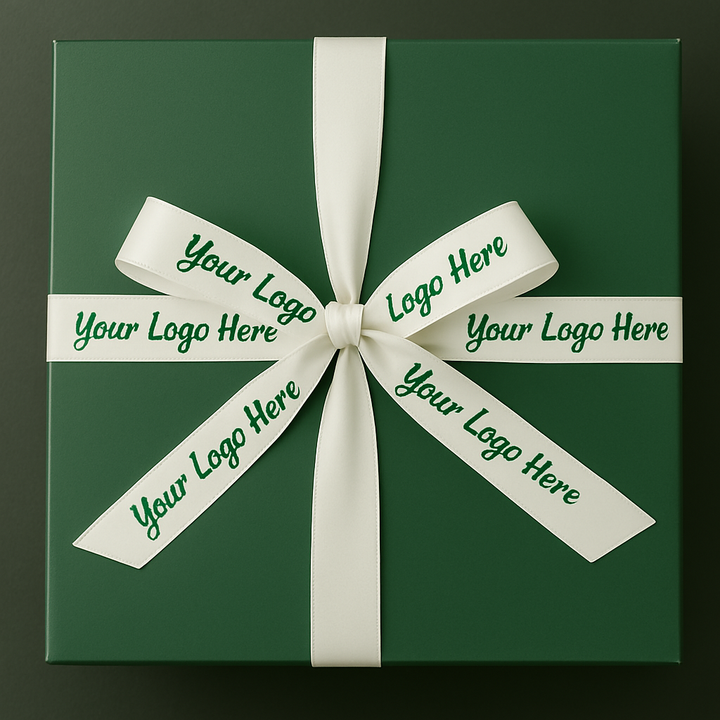 Custom Logo Ribbon | Personalized Satin Ribbon for Gift &amp; Brand Packaging
