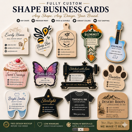 Custom Shape Die Cut Cards