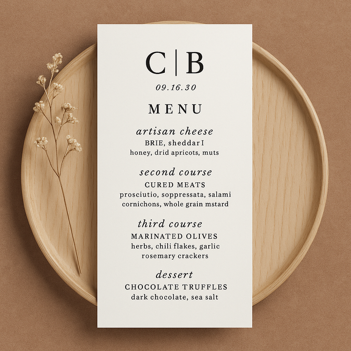 Custom Menu Cards | Printed Restaurant, Café &amp; Event Menus